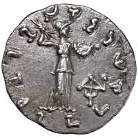 Reverse of a silver drachm of Menander of Bactria showing Athena Alkidemos