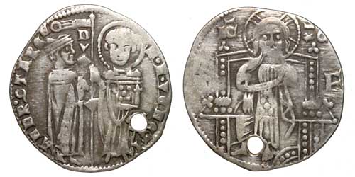 A silver grosso of Andrea Contarini from Venice