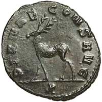 The reverse of an antoninianus of Gallienus showing a stag