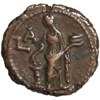 The reverse of a tetradrachm of Diocletian showing Eusebia.