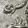 Detail of the reverse of a denarius of Elagabalus showing his hand holding a phiale