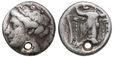 Silver drachm from Euboia