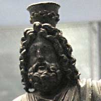 The head of a bronze statuette of Serapis from the British Museum