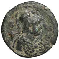 Obverse of a bronze coin from Elaea showing a bust of Athena