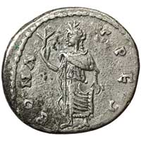 The reverse of a denarius of Septimius Severus showing Spes